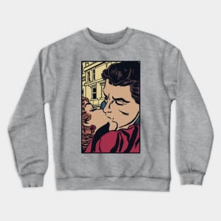 Comic Couple Smooches Crewneck Sweatshirt